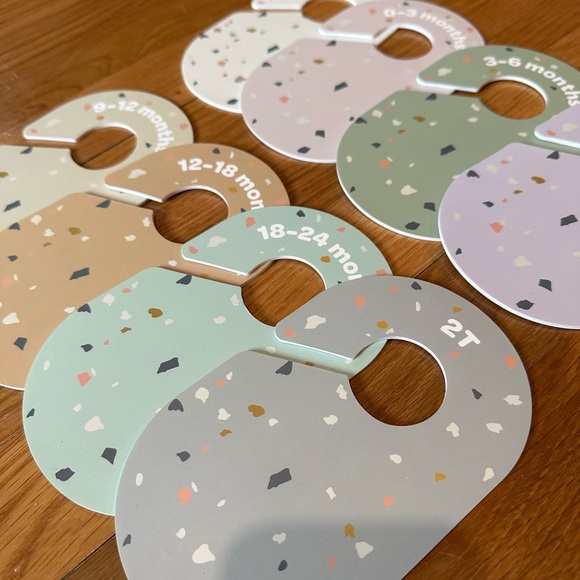 Terrazzo Baby Closet Dividers – 8pc Set (Newborn to 2T) - Picture 1 of 4